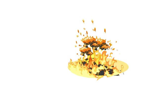 abstract fire explosion background and 2d animation, explosion effect, fire burst, explode, dangerous