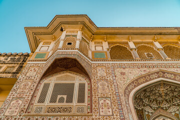 Incredible architectural details inside Amber Palace, Jaipur, India