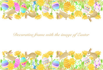 イースターをイメージした飾りフレーム／Decorative frame with the image of Easter