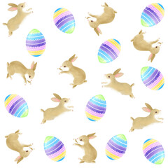 イースターをイメージしたシームレスパターン素材／Pattern material with the image of Easter