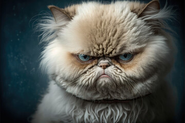 Portrait of an unhappy cat