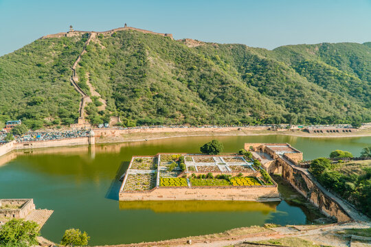 Maotha Lake next to Amber Palace in Jaipur, India
