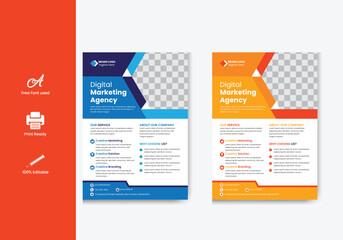 Creative marketing agency flyer design template for multiple business or corporate agency