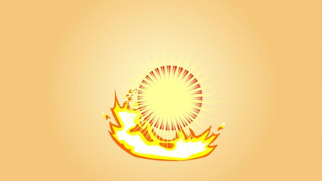 abstract fire explosion background and 2d animation, explosion effect, fire burst, explode, dangerous