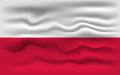 Waving flag of the country Poland. Vector illustration.