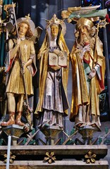 Fototapeta premium Heiligenfiguren, Kirche St. Oswald, Zug, Schweiz
