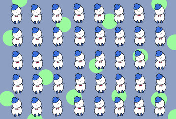 Obraz premium pattern snow man background material illustration