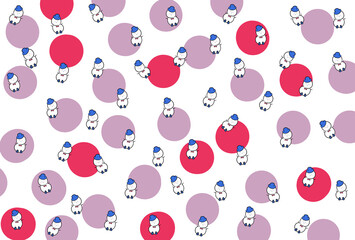 pattern snow man background material illustration