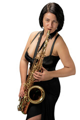 Woman playin' saxophone