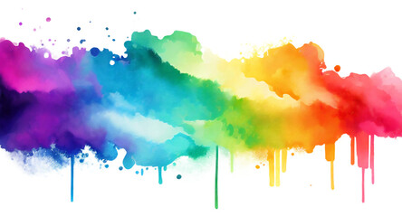 Fototapeta premium watercolor stripe iridescent rainbow. Generative AI