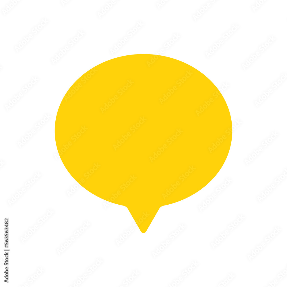 Poster yellow color speech bubble vector illustration isolated on white background. yellow speech bubble fo