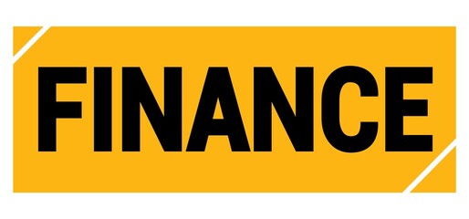 FINANCE text on yellow-black grungy stamp sign.