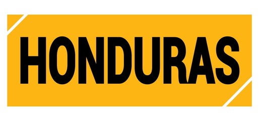 HONDURAS text on yellow-black grungy stamp sign.