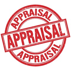 APPRAISAL written word on red stamp sign