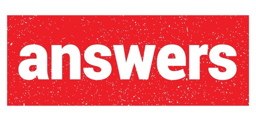 answers text written on red stamp sign.