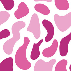 Pink spots seamless pattern on white background. Vector illustration in flat style.