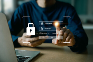 cybersecurity login with username and password , user privacy security , encryption and data .