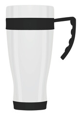 Metallic thermal mug. vector illustration