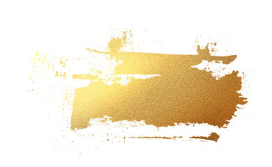 Digital illustration hand drawn abstract paint stain with gold glitter texture isolate on blank space.