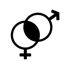 Male and female glyph icon vector symbols