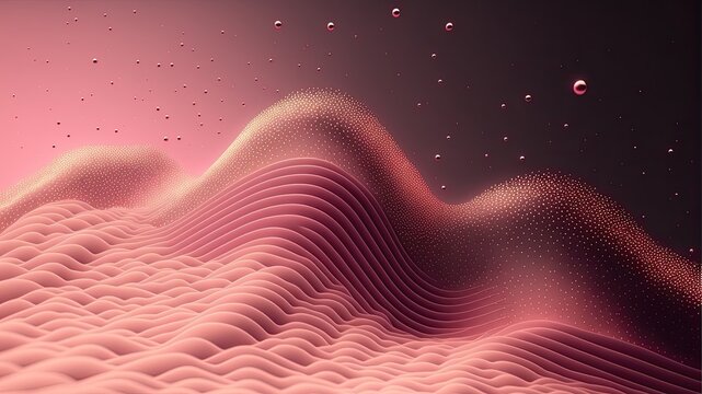 Abstrakter Technologie Hintergrund. KI-Visualisierungskonzept in rosa. Generative AI 