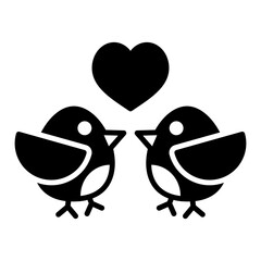 Love birds vector icon. Couple in love symbol