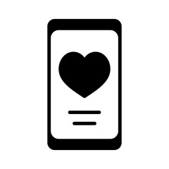 Heart smartphone icon, romantic telephone call