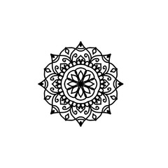 Mandala Flowers. Vintage decorative elements. Oriental pattern, vector illustration. Islamic, Arabic, Indian, Moroccan, Spanish, Turkish, Pakistani, Chinese, mystic, ottoman motifs. Coloring book