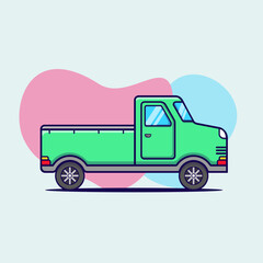 Chevrolet pick up truck transportation, Vehicle set, vector, illustration, isolated, flat design, icon