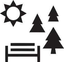 tree icon symbol image vector, illustration of the tree botany in black image