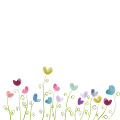 Fototapeta na wymiar Colourful Heart flowers wallpaper 
