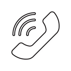 Outline mobile telephone icon, black color free vector