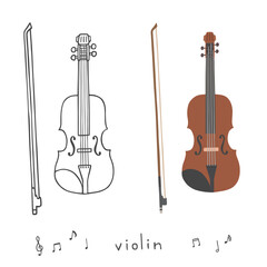 Obraz na płótnie Canvas バイオリンの手描きイラストセット