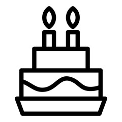 Naklejka premium Cake icon on white background. Vector illustration.