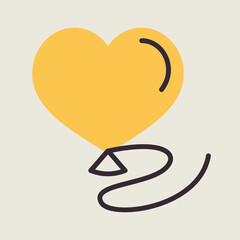 Balloon in the form of heart vector icon