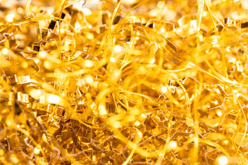 Abstract background with gold particles and garland for any design