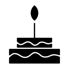 Cake icon on white background. Vector illustration.