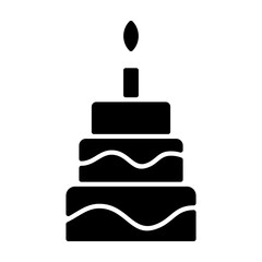 Cake icon on white background. Vector illustration.