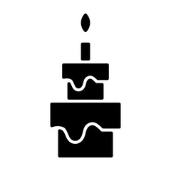 Cake icon on white background. Vector illustration.