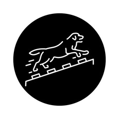 Pet sport agility color line icon. Dog training.