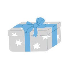 Vector illustration of cute doodle gift box for digital stamp,greeting card,sticker,icon,design