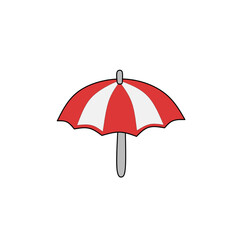 red umbrella isolated on white