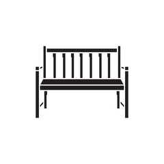Wood bench color line icon. Pictogram for web page