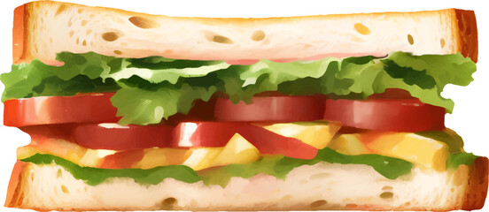 Sandwich Detailed Hand Drawn Illustration Vector Isolated
