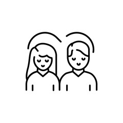 Obraz premium Couple in love color line icon. Human behavior.