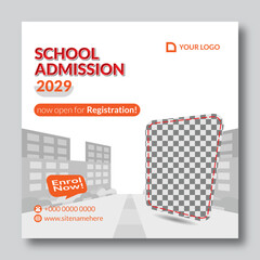 School Admission Unique Social Media Design Template