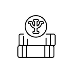 Psychology books color line icon. Mental health.