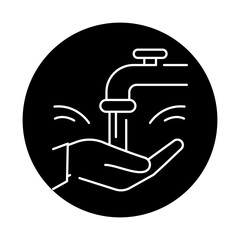 Clean water and sanitation color icon. Corporate social responsibility.