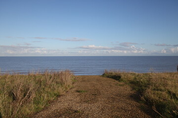 Happisburgh Norfolk Cliff top coastal erosion 