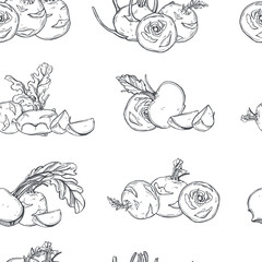 Sketch vegetables. Vector  pattern